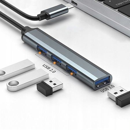QOLTEC HUB adapter USB-C 3.1 4w1 | USB 3.0 | 3x USB 2.0