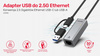 UNITEK Adapter USB-A/C 3.1 GEN1 RJ45; 2,5 Gbps; U1313C