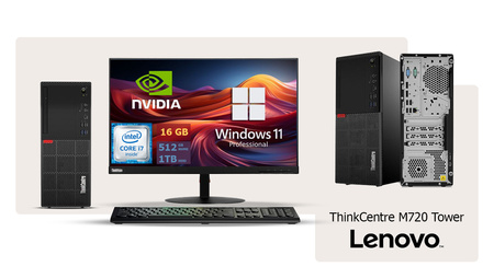 Lenovo ThinkCentre M720t I7-9700 16GB 512 SSD 1TB HDD DVD W11Pro