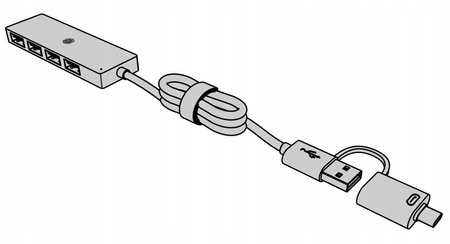 ICYBOX Hub IB-HUB1424-C3 4-Port USB Typ-A, złącze Typ-C/A