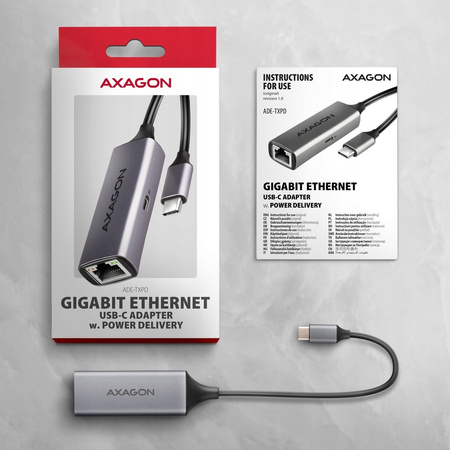 AXAGON ADE-TXPD Karta sieciowa Gigabit Ethernet adapter, USB-C 3.2 Gen 1,,,