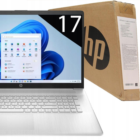 Laptop HP 17 QUAD 8GB 256SSD FULL HD PODŚ-KL USB-C W11