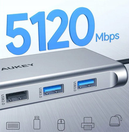 CB-C89 aluminiowy Hub USB-C | 10w1 | RJ45 Ethernet 10/100/1000Mbps ||||