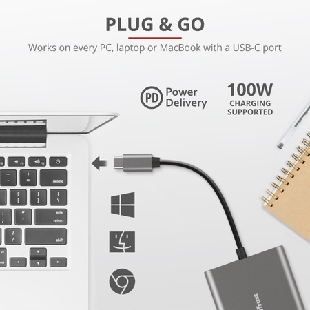 TRUST DALYX adapter USB C 3w1
