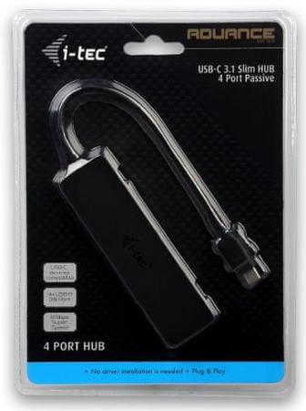 I-TEC USB-C Slim pasywny HUB 4x USB 3.0 do podłączenia USB-A/USB-C
