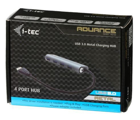 I-TEC USB 3.0 Metal HUB Charging - 4 porty z zasilaczem/ładowaniem