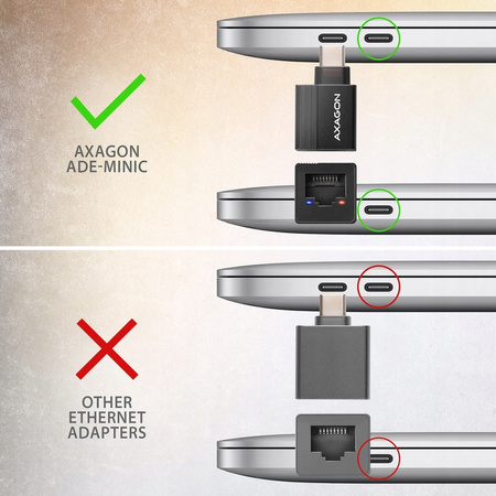 AXAGON ADE-MINIC Karta sieciowa Gigabit Ethernet adapter, USB-A 3.2 Gen 1,