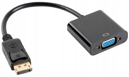 LANBERG Adapter DisplayPort (M) -> VGA 15 pin (F) czarny na kablu