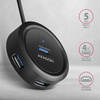 HUE-P1A Hub 4-portowy USB 3.2 Gen 1 round, 30cm USB-A kabel, microUSB