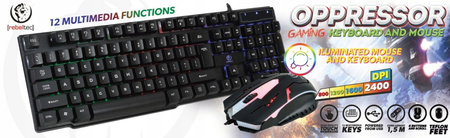 REBELTEC Klawiatura+mysz przewodowa dla graczy OPPRESSOR GAMING