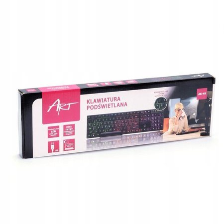 ART Klawiatura podświetlana AK-49 USB