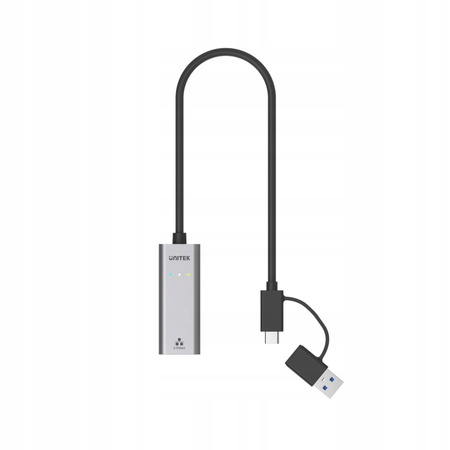 UNITEK Adapter USB-A/C 3.1 GEN1 RJ45; 2,5 Gbps; U1313C