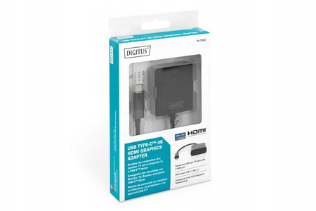 Adapter graficzny HDMI 4K 30Hz UHD na USB 3.1 Typ C, z audio, czarny, dł.