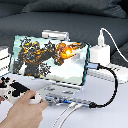 QOLTEC HUB adapter USB-C 3.1 5w1 | USB-C PD | USB-C | 2x USB 2.0 | USB 3.0