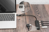 Hub USB 3.0/Koncentrator 4-portowy SlimLine USB A + adapter USB-C 5Gbps,
