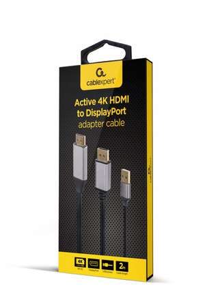 GEMBIRD Adapter HDMI do DP 4K M 60Hz USB-A powered