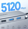 CB-C89 aluminiowy Hub USB-C | 10w1 | RJ45 Ethernet 10/100/1000Mbps ||||