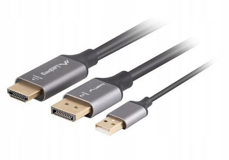 LANBERG Kabel HDMI(M)-Displayport(M) 1M 4K czarny