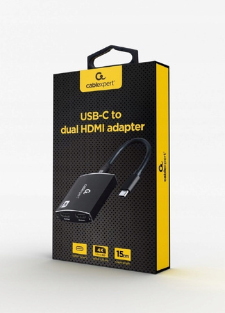 GEMBIRD Adapter USB-C do 2xHDMI 4Kx2K audio