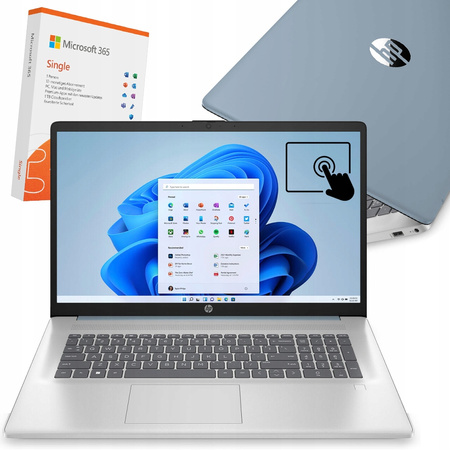 LIMITOWANY LAPTOP HP 17 INTEL N 4GB DDR4 1TB SSD HD+ BLK FP HDMI W11+OFFICE