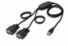 Konwerter/Adapter USB 2.0 do 2x RS232 (DB9) z kablem USB A M/Ż dł. 1,5m