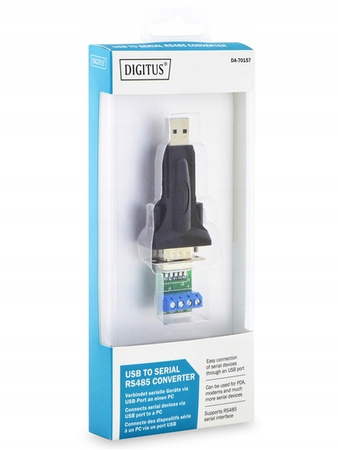 Konwerter/Adapter USB 2.0 do RS485 (DB9) z kablem USB A M/Ż dł. 80cm