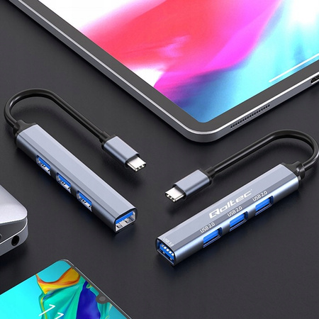 QOLTEC HUB adapter USB-C 3.1 4w1 | USB 3.0 | 3x USB 2.0