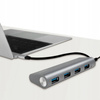 LOGILINK Hub 4xUSB 3.1, USB-C, aluminiowa obudowa