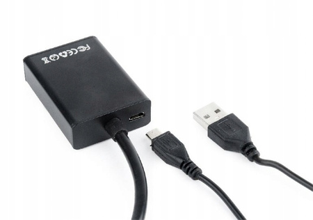 GEMBIRD Konwerter VGA do HDMI 15 cm czarny