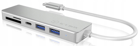 HUB USB 3.0 typu C z 3 portami USB i czytnikiem kart pamięci IB-HUB1413-CR