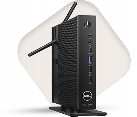 PROFESJONALNY Thin Client Dell Wyse 5070 QUAD 8GB 128SSD USB-C RS232 +STAND