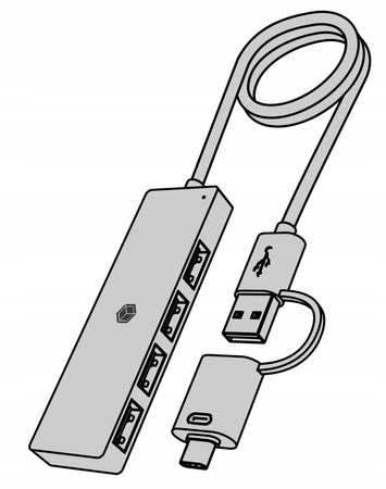 ICYBOX Hub IB-HUB1424-C3 4-Port USB Typ-A, złącze Typ-C/A