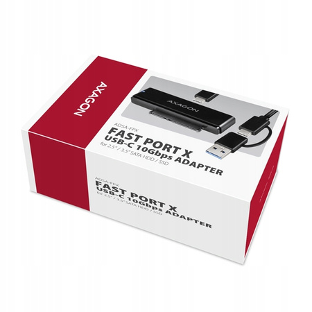 ADSA-FPX Adapter USB-C 10Gbps SATA 6G 2.5''/3.5'' SSD/HDD FASTPORT X, w,