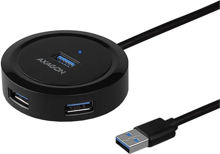 HUE-P1A Hub 4-portowy USB 3.2 Gen 1 round, 30cm USB-A kabel, microUSB