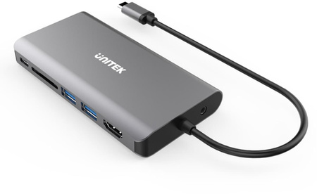 UNITEK HUB 8-w-1 USB-C 3.1; HDMI; VGA; RJ45; SD; PD 100W; D1019B