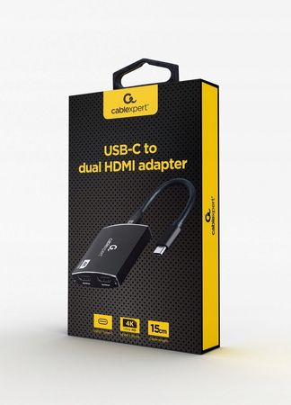 GEMBIRD Adapter USB-C do 2xHDMI 4Kx2K audio