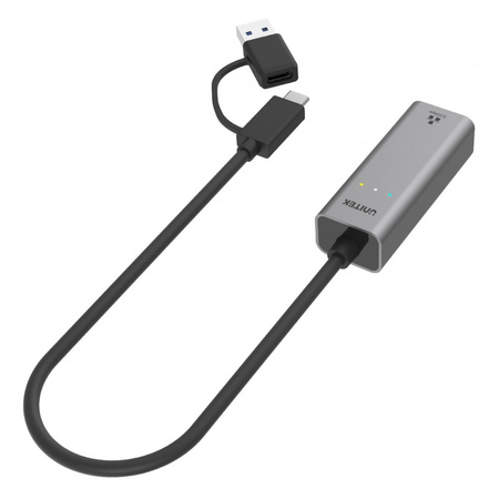 UNITEK Adapter USB-A/C 3.1 GEN1 RJ45; 2,5 Gbps; U1313C