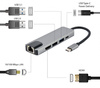 GEMBIRD Adapter wieloportowy USB-C 5w1, PD, HDMI, USB 3.1, USB 2.0, LAN