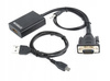 GEMBIRD Konwerter VGA do HDMI 15 cm czarny