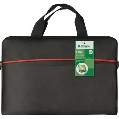 DEFENDER TORBA LITE 15,6 CZARNA WZMOCNIONE BOKI, PLASKI KSZTALT