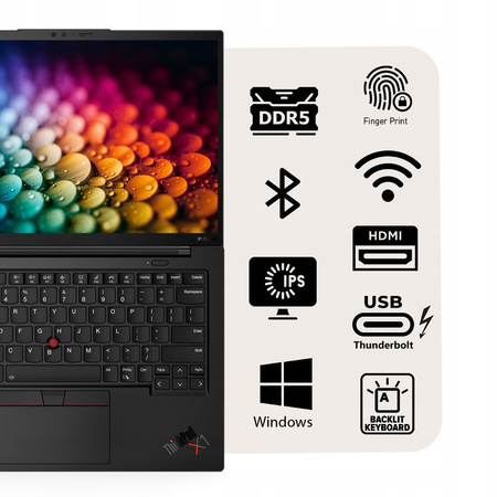 LENOVO ThinkPad X1 CARBON GEN 10 i7-1270P 16GB DDR5 SSD FHD+ CAM IR PK W11P