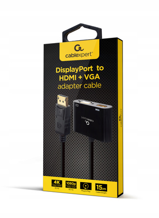 GEMBIRD Adapter DisplayPort do HDMI + VGA
