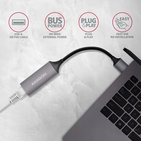 AXAGON ADE-TR Karta sieciowa Gigabit Ethernet adapter, USB-A 3.2 Gen 1,,,