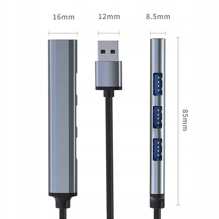 QOLTEC HUB adapter USB 3.0 4w1 | USB 3.0 | 3x USB 2.0