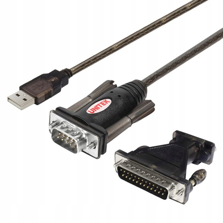 UNITEK Adapter USB- 1xRS-232 + Adapter DB9F/DB25M; Y-105A