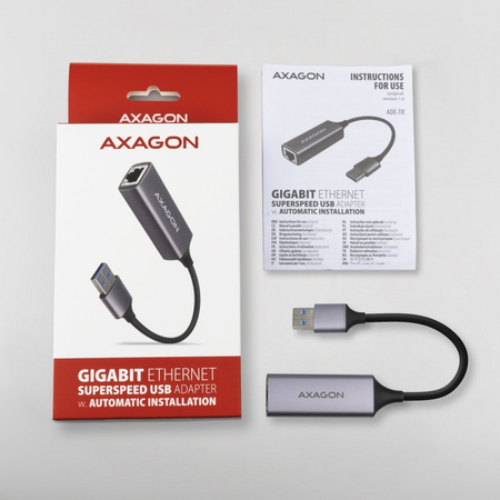 AXAGON ADE-TR Karta sieciowa Gigabit Ethernet adapter, USB-A 3.2 Gen 1,,,