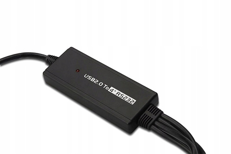 Konwerter/Adapter USB 2.0 do 4x RS232 (DB9) z kablem USB A M/Ż dł. 1,5m