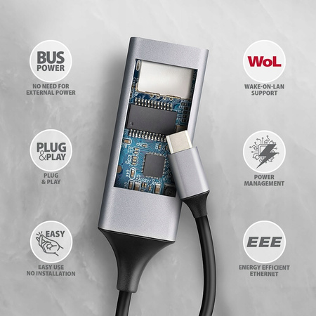 AXAGON ADE-TXPD Karta sieciowa Gigabit Ethernet adapter, USB-C 3.2 Gen 1,,,