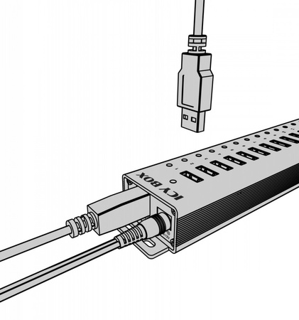 Hub IB-HUB1717 16+1 port USB HUB, 16x USB + 1x USB do ładowania, USB 3.2,