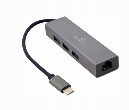 GEMBIRD Hub 3 portowy USB 3.1 z kartą sieciową